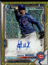 2021 Bowman Chrome Rafael Morel Prospect Autograph Gold Shimmer Refractor #/50