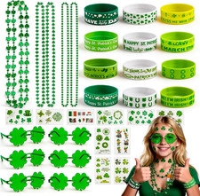 109 Pack St. Patricks Day Party Decorations Favors Set, Green Shamrock Glasses B