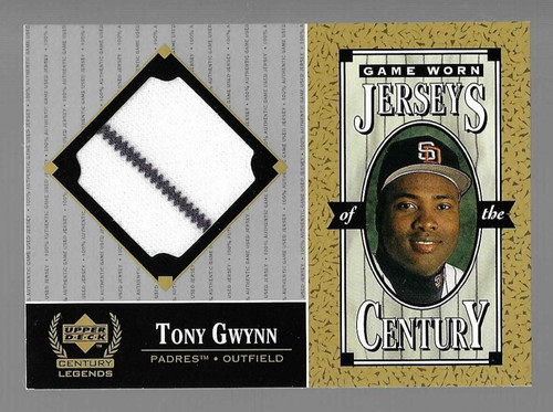 Tony Gwynn HOF 1999 Upper Deck Century Legends Memorabilia Game Used Jersey