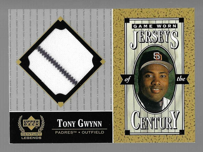 Tony Gwynn HOF 1999 Upper Deck Century Legends Memorabilia Game Used Jersey