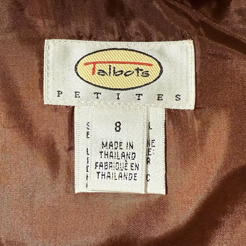 Falda midi Talbots Petite para mujer talla 8 100 % lana marrón cachemira línea A Foto 3 de 4