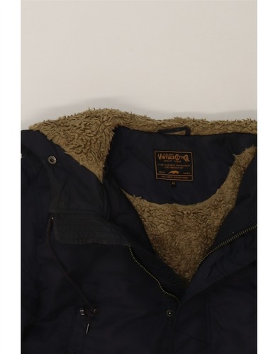 JACK & JONES Mens Hooded Windbreaker Coat UK 38 Medium Navy Blue Nylon BJ01 - Picture 4 of 4
