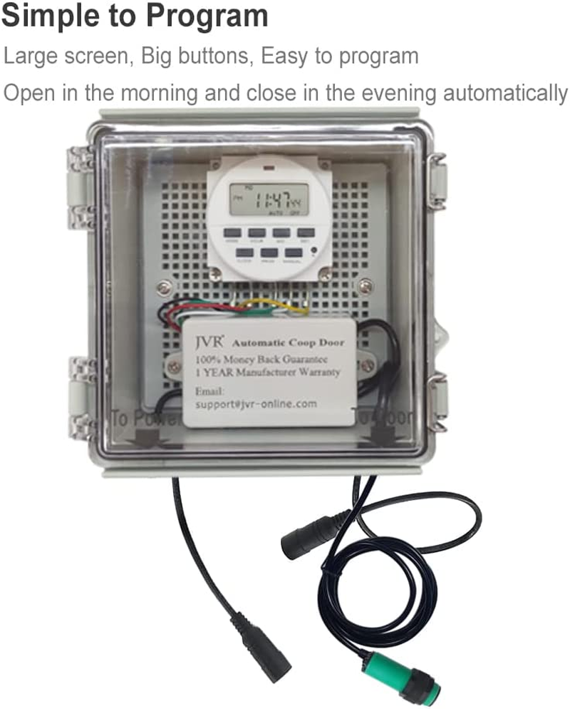 JVR AutomaticChickenCoopDoor Opener with Safety Feature
