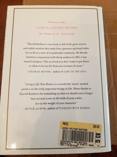 Living a Life that Matters - Paperback By Kushner, Harold S. - VERY GOOD - Picture 2 of 3