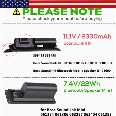 Batteria Per Bose SoundLink III E Mobile Speaker II – 11,1V 2600mAh, Sostituzione 330107 359498 404600, Alta Capacità