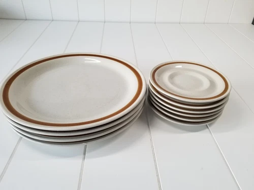 Old Brook Collection Stoneware Set Of 10 Dinner/Bread/Dessert Plates Japan