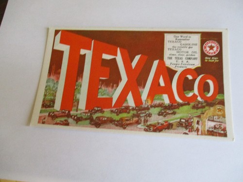 NOS 1920's TEXACO ADVERTISING INK BLOTTER