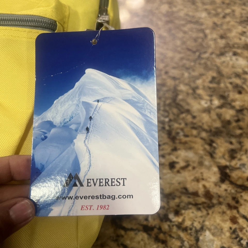 Mochila Everest Clásica Básica Estudiante Bolso Amarillo y Gris Foto 3 de 4