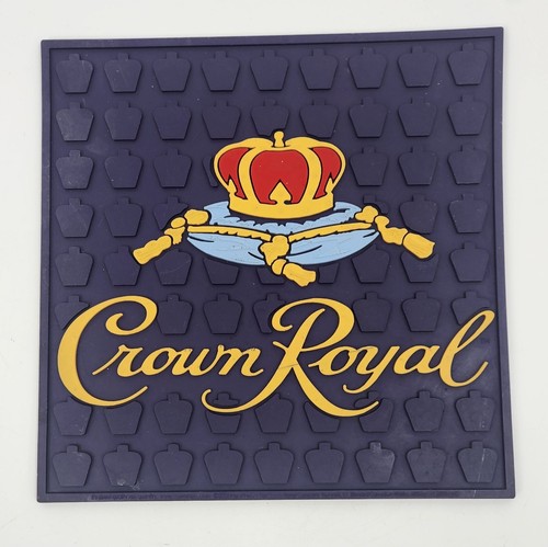 Crown Royal Canadian Whisky Purple Bar Mat Spill Mat Rubber Coaster 11.5”x11.5”