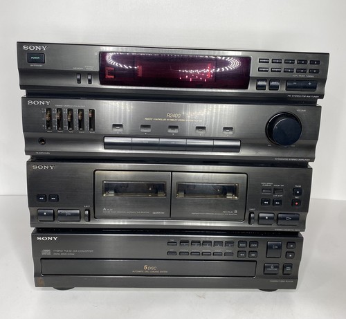 Vintage Sony R2400 Stereo System 5 CD Receiver Deck HCD-241 PARTS OR REPAIR