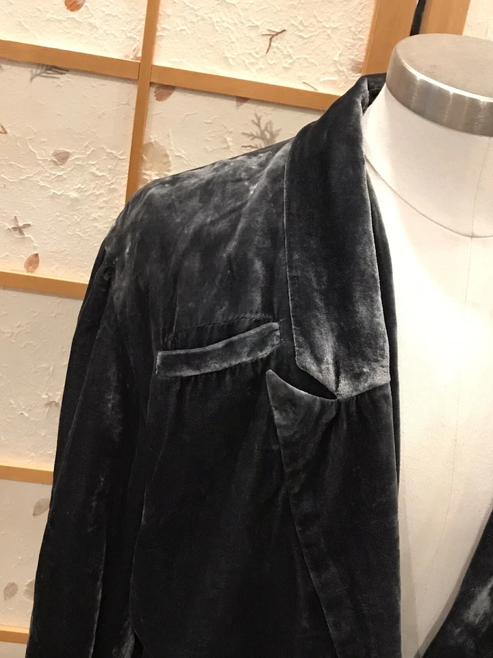 Chaqueta de Terciopelo Madison Marcus Gris Peltre Mezcla Seda Un Botón Para Mujer’s Mediana Foto 2 de 4
