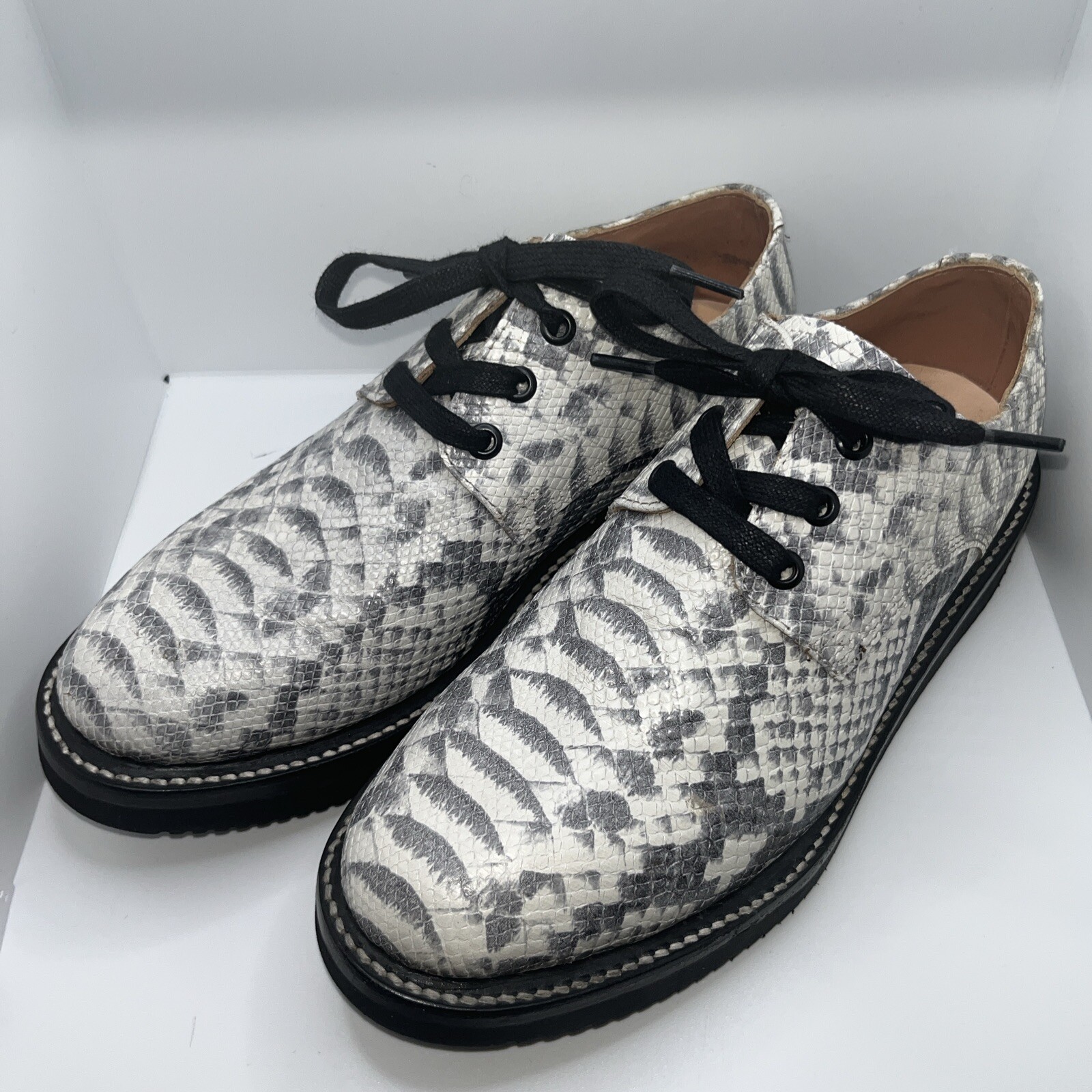 SAOLA Oxford in pelle modello serpente bianco duemila mai grigio suola vibram uomo 8