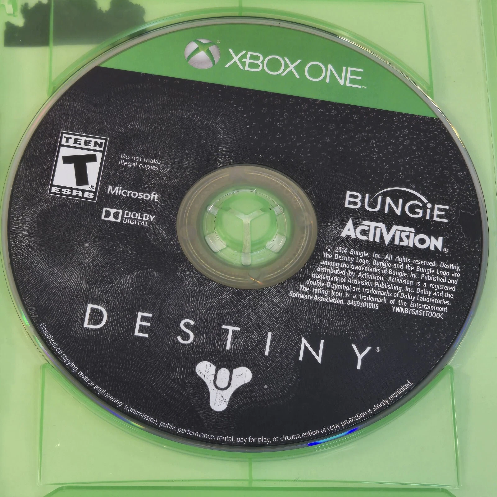 Destiny (Microsoft Xbox One, 2014) No Case Or Booklet