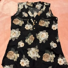 J For Justify Sleeveless Floral Tunic Top Blouse Teens Women’s Size Small
