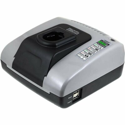Powery Akku-Ladegerät mit USB für Roller Multi-Press Mini ACC571 7,2V-18V   Grau