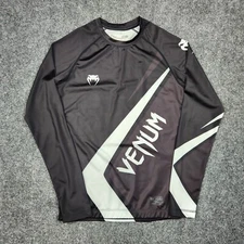 Venum Contender 4.0 Rash Guard Shirt Mens Large Black Long Sleeve MMA