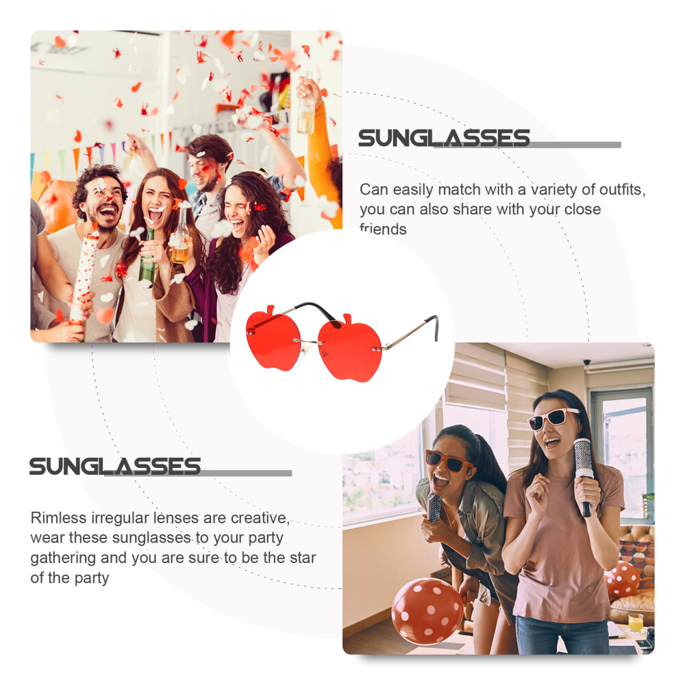 4 Pairs Rimless Apple Glasses Miss for Men Disco Party Eyeglasses