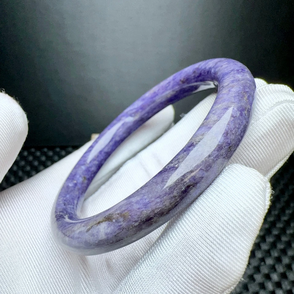 Brazalete Brazalete Cristal Piedras Preciosas Cristal Charoite Morado Natural 58,8 mm AAA Foto 3 de 4