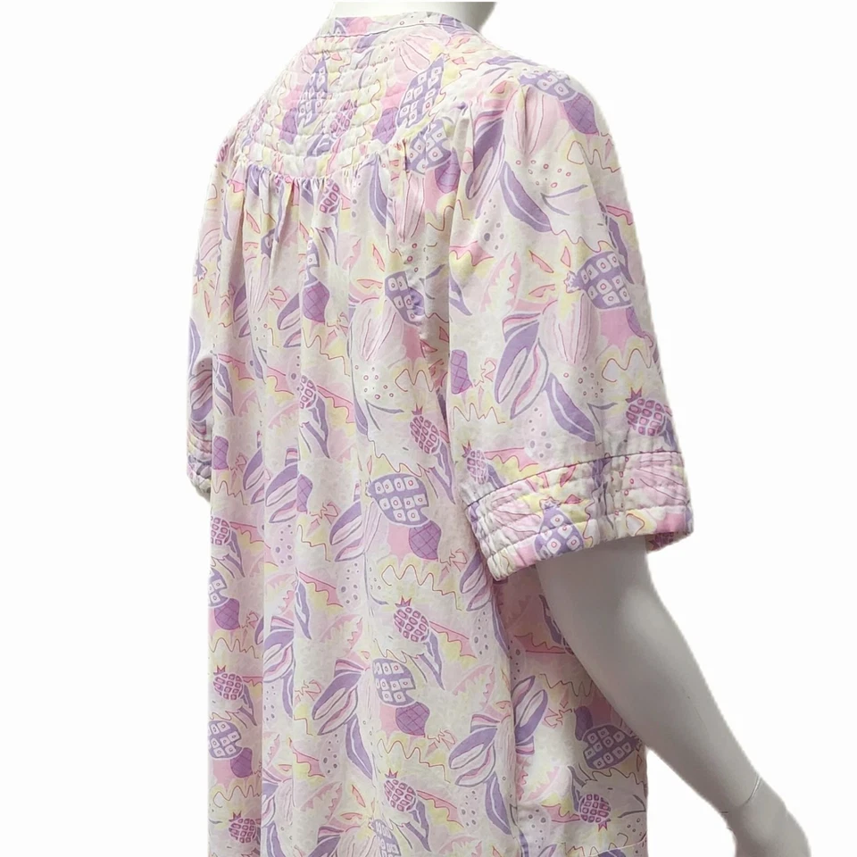 Abrigo de playa vintage de piña para mujer talla L bata de abuela costera de cabaña de colección Foto 4 de 4