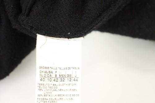 MAX MARA Black Linen Silk Lightweight Single Breasted Overcoat Coat Size USA 10 - Picture 17 of 17