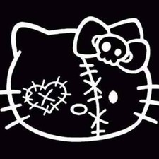 Hello Kitty Zombie Skull Eye Patch Die Cut Vinyl Car Decal Sticker