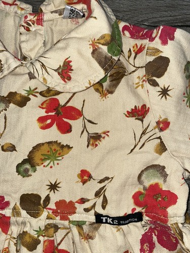 Girl’s Long Sleeve Dress Floral Beige Colored Size 9 - Picture 3 of 10