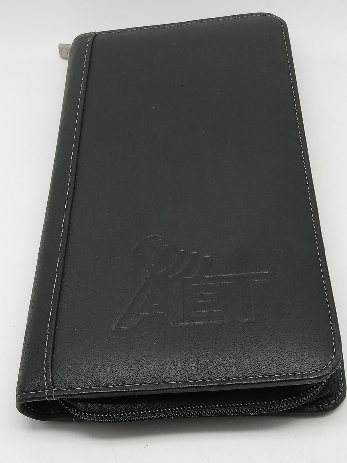 Leeds Passport Travel Wallet Black Leather Pen Holder Card Slots AET Embossed