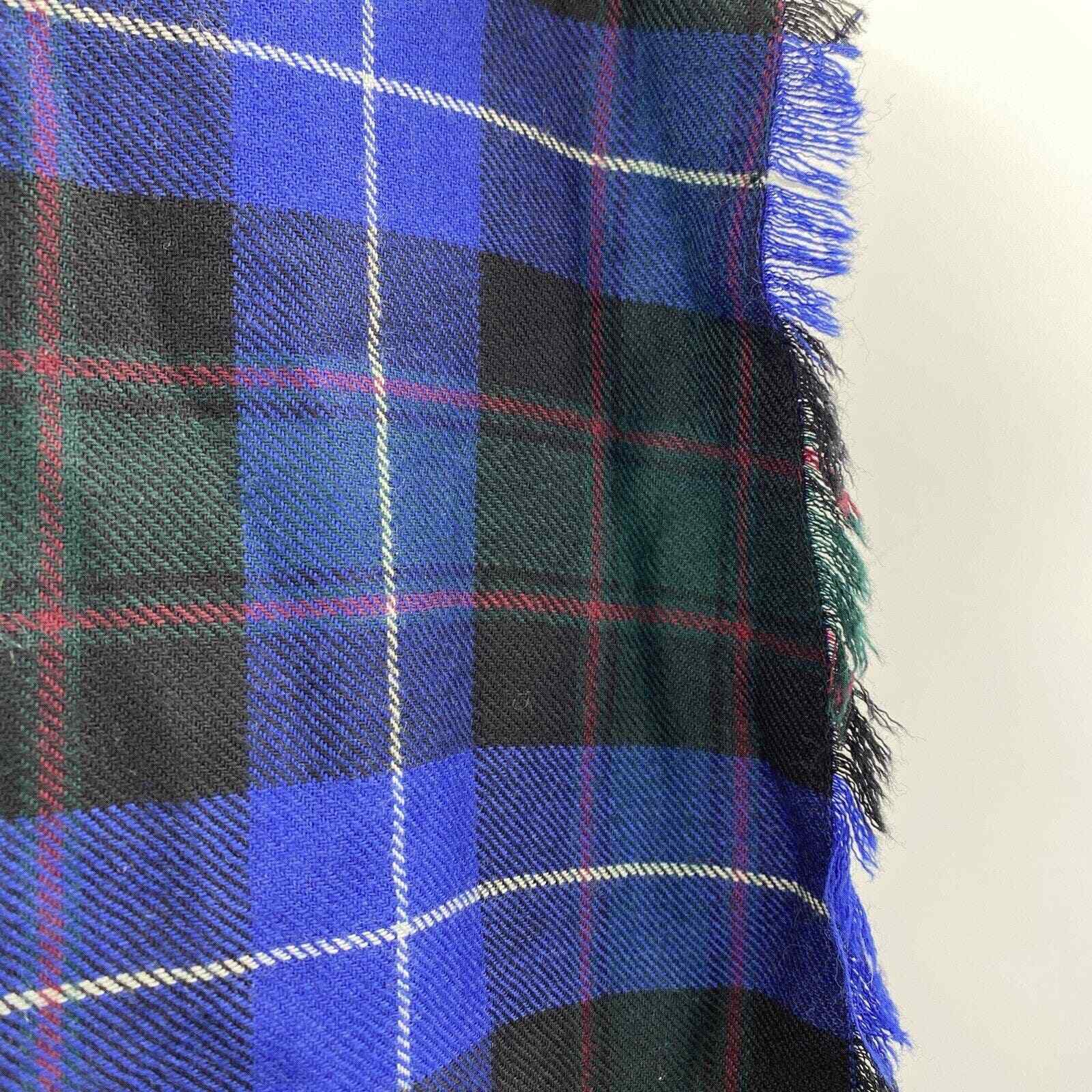 Moffat Woolens Kilt Wrap Skirt Wool Blue Plaid Ta… - image 11