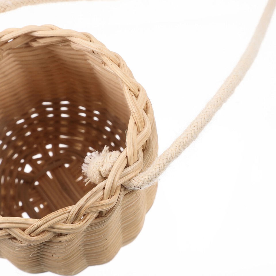 Rattan Storage Basket Acorn Pouch Satchel Hanging Shopping Travel eBay