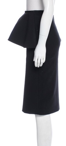 Stella McCartney 4 Small RARE Peplum Pencil Black High Waist Skirt - Picture 2 of 7