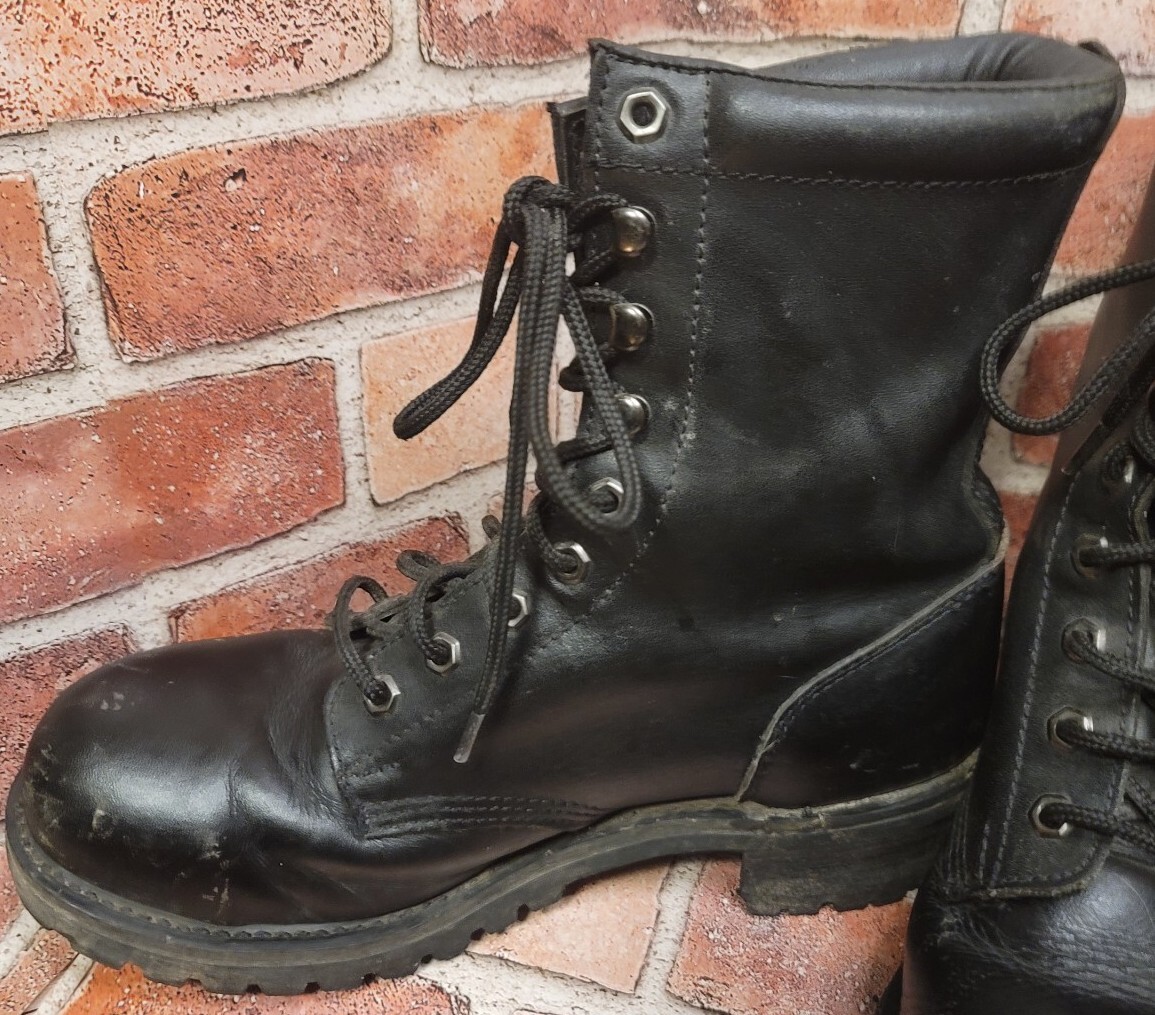 Men’s ANSI Black Military Combat Boots Steel Toe Size… Gem