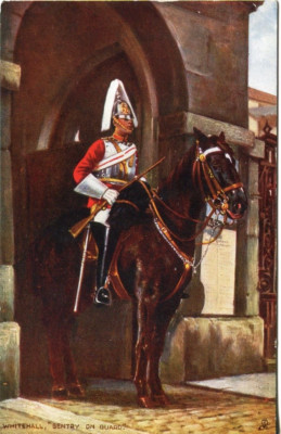 Sentry Guard Pferd Whitehall London Vintage Tuck Oilette Postkarte