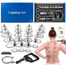 Cupping Therapy Set 19 Massage Cups for Back Pain Relief Physical with Hand Pump