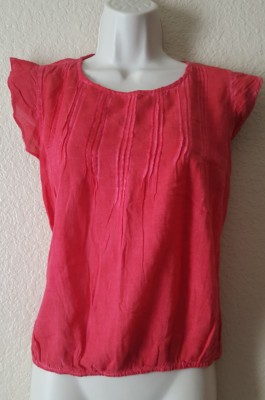 Vintage America Thrill Short Sleeve Red Top Elastic Waist Cotton XS New $64