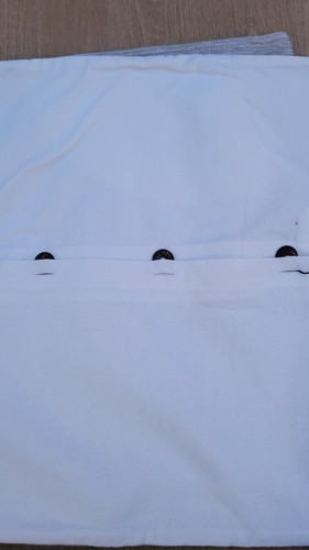 West Elm Crewel Overlapping Shapes Pillow Cover 18”x18” Blue Gray White - Picture 4 of 5