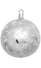 Inge Glas Kugel Ball 10 cm Delights white 20158T010 German NEW w/FREE Gift Box