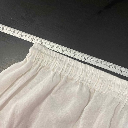 Seafolly White Wide Leg Linen Pants Womens Small Swim Coverup Drawstring - Picture 7 of 9