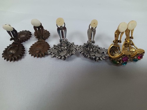 Vt Joan Rivers Swarovski Crystal Earrings Clip Lot Multicolor BIG Bright Signed - Picture 2 of 11
