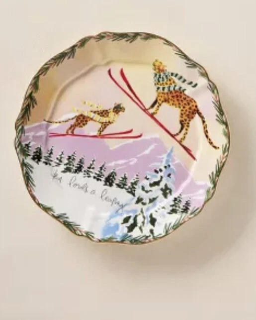 Anthropologie Inslee Fariss Twelve Days Christmas Menagerie Plate Lords Leaping