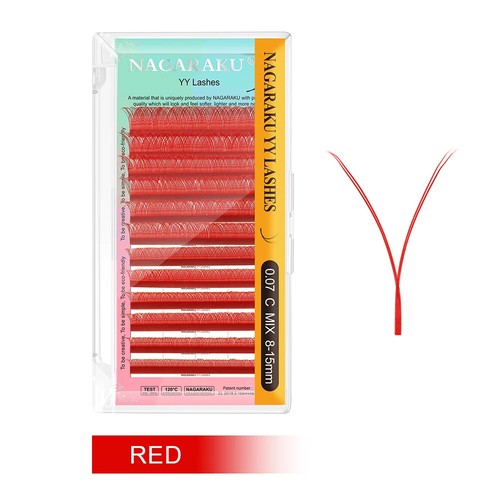 NAGARAKU Color YY Shapes Hand Woven Premium Synthetic Mink Eyelash Natural Cross - Picture 12 of 13