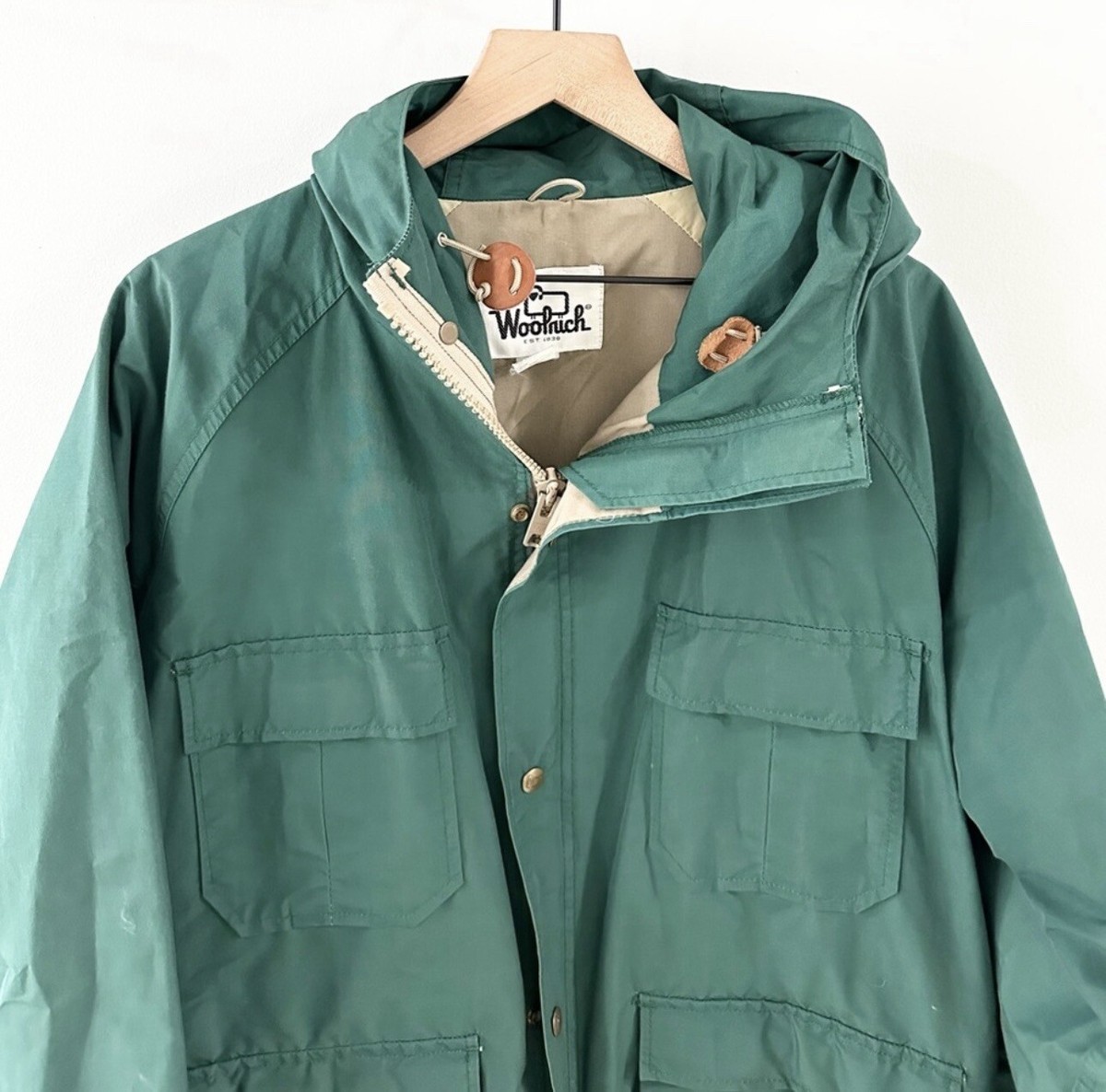 Woolrich Hooded Zip Front Jacket Green Size Medium | eBay