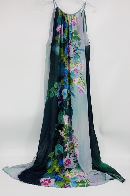 Decjuba Women Resort Style Floral Green Gray Sleeveless Maxi Dress Size 14 | eBay