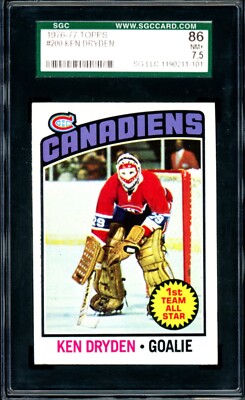 1976-77 TOPPS NHL HOCKEY #200 KEN DRYDEN HOF SGC 7.5 NM+ MONTREAL