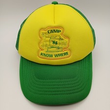 Stranger Things Dustin Hat Trucker Cap Camp Know Where '85 Snapback Yellow Green
