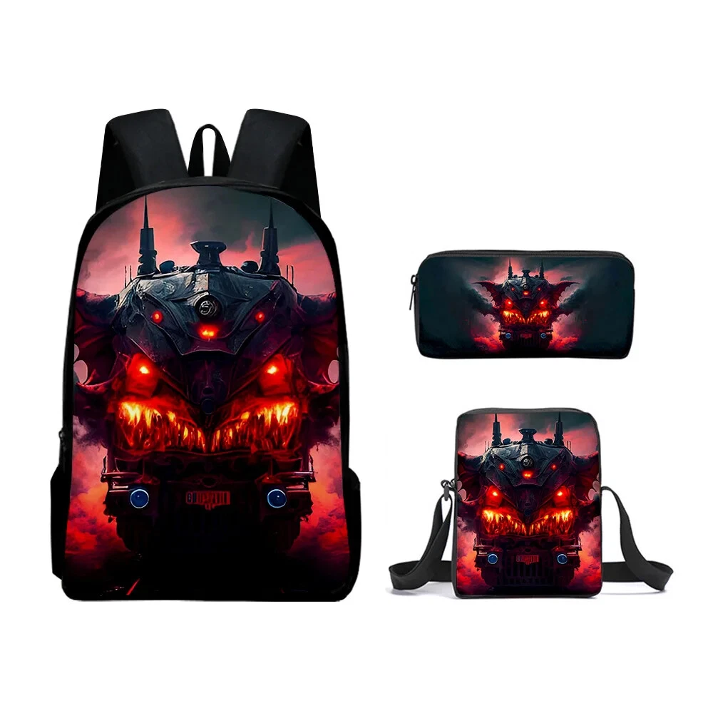 Choo-Choo Charles Backpack Schoolbag Bag Crossbody Bag Pencil Case 3pcs/set