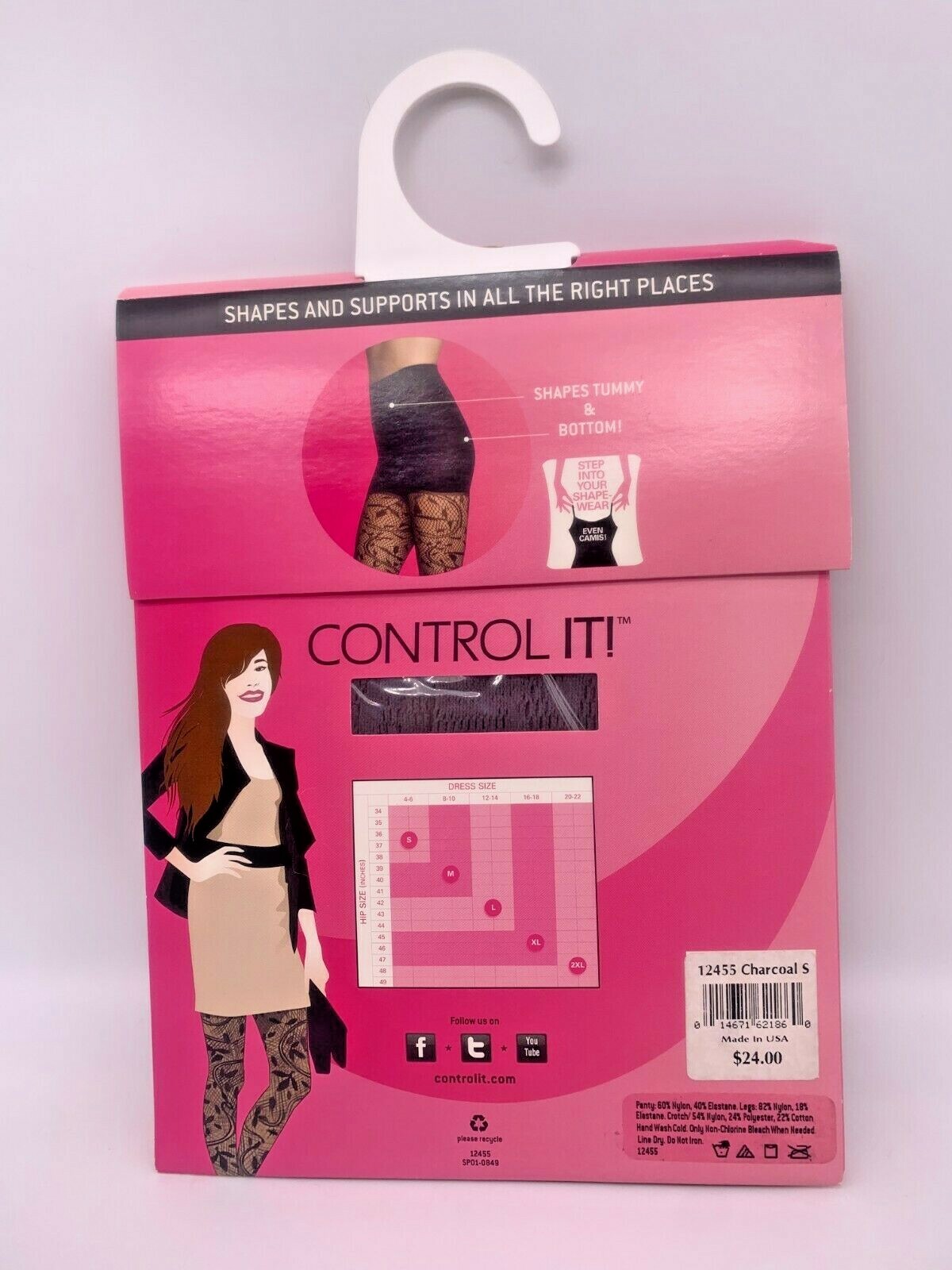 1 Maidenform Control It! Firm Control Lace Capri Shaping Tights-MEDIUM-Chocolate