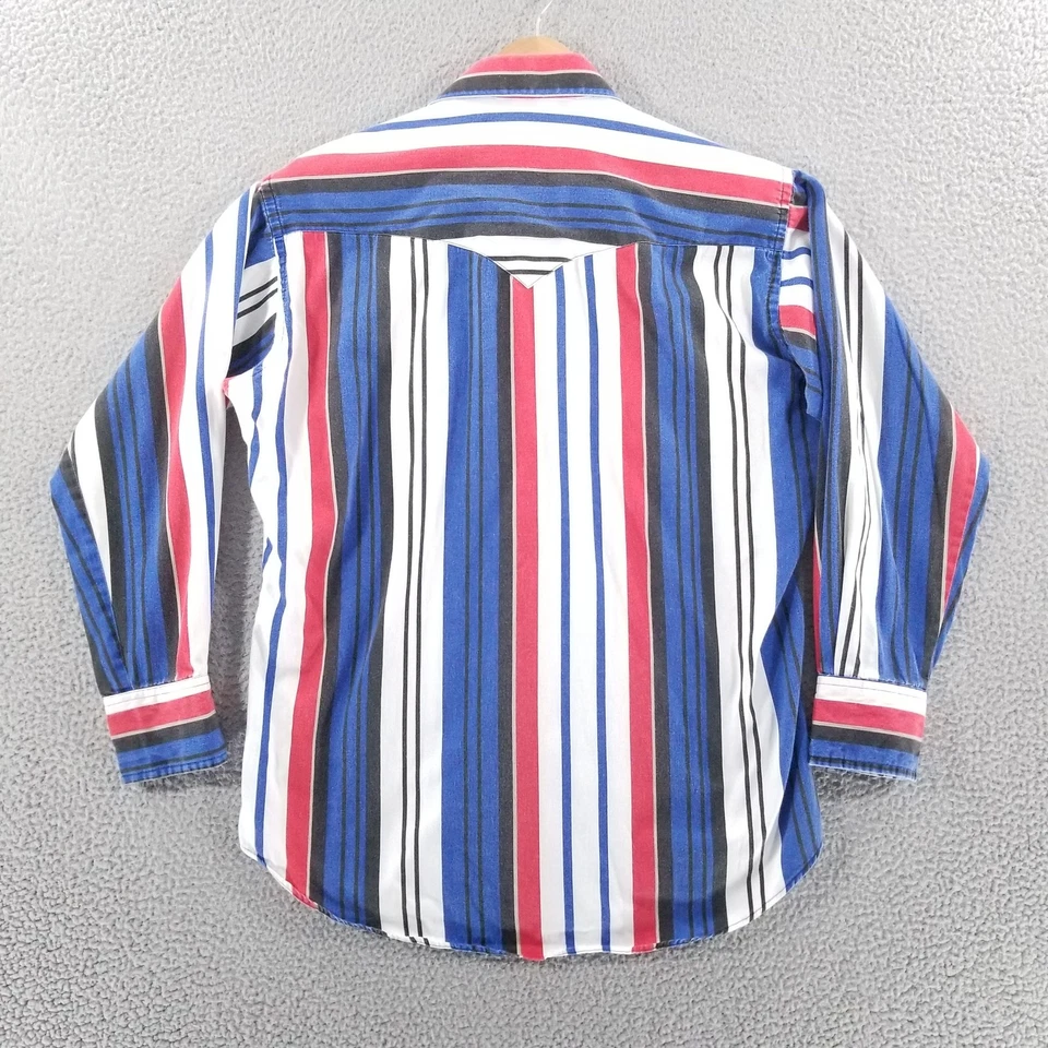 Camisa Ruddock Bros Mediana Roja Blanca Azul Perla Occidental A Presión Hecha en EE. UU. Patriótica Foto 4 de 4
