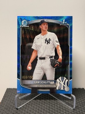 2025 Bowman Chrome 1st Cam Schlittler Blue Wave Refractor /150 Yankees BCP-166