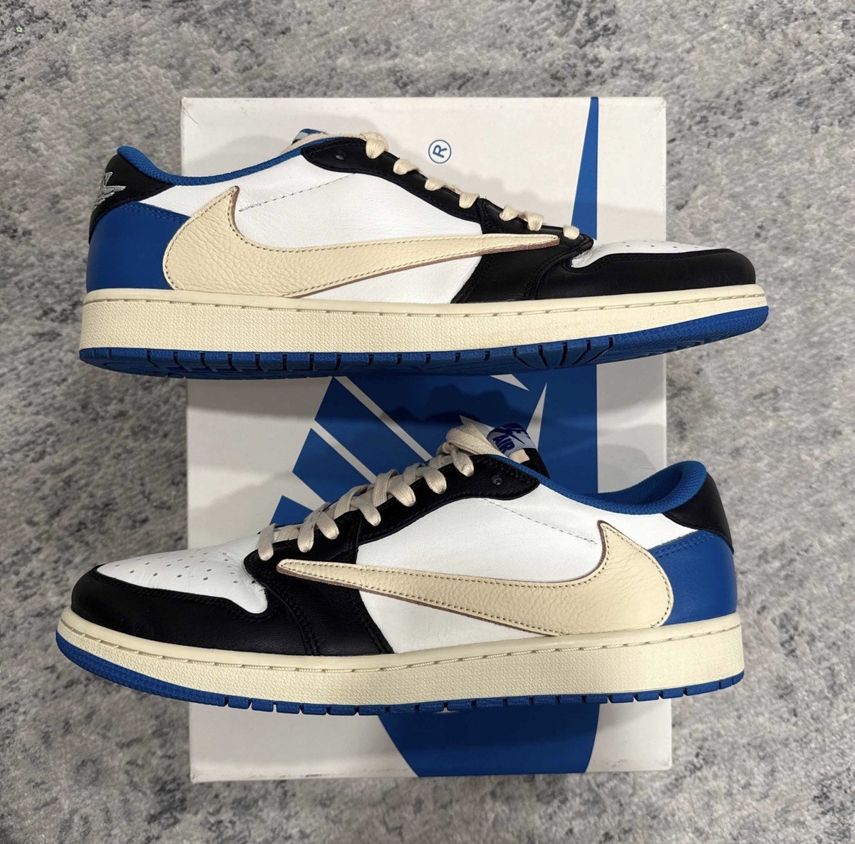 Size 13 - Jordan 1 Retro x Fragment Design x Travis Scott Low Blue