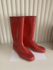 Vintage Dunlop adult red Rubber Wellies wellington boots, Size 5/38 used 60’s